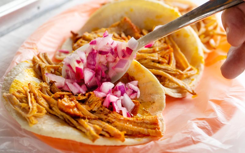 Cochinita en el mercado de Santiago